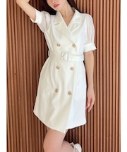 スリーブシアーデザインミニワンピース