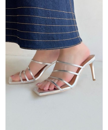 ランダムラインピンヒールサンダル