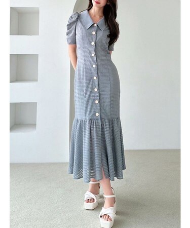 ラッセルマーメイドワンピース【ピンク・オレンジWEB限定カラー】