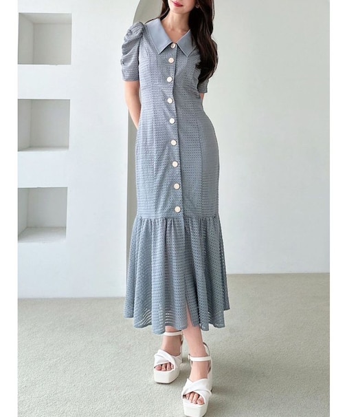 ラッセルマーメイドワンピース【ピンク・オレンジWEB限定カラー】