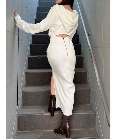 スウェットフーディワンピース