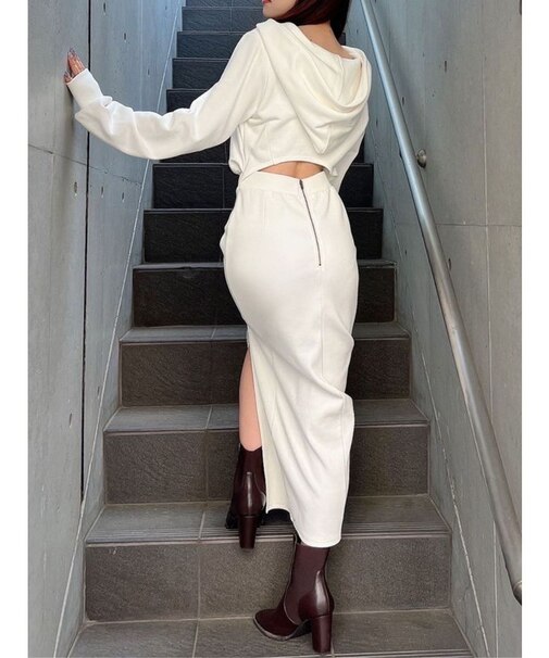 スウェットフーディワンピース