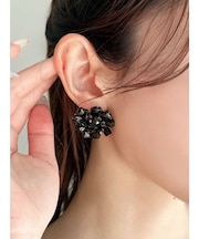 ビーズビックフラワーピアス
