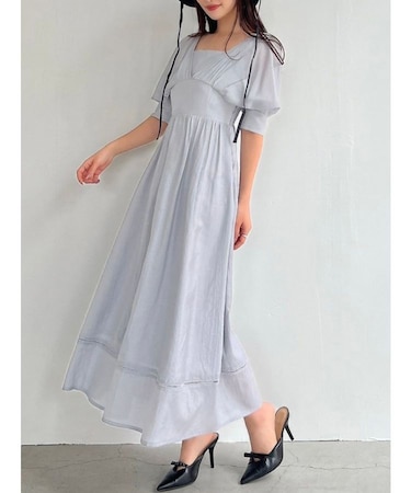 レーストリムフレアワンピース