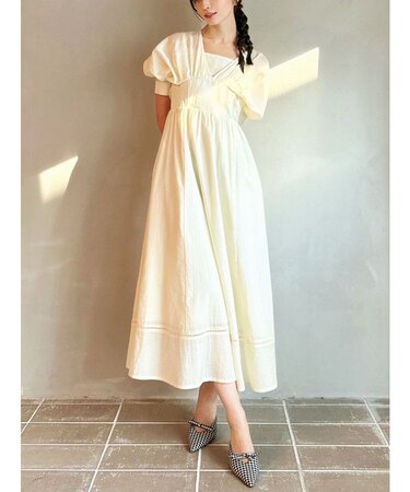 レーストリムフレアワンピース