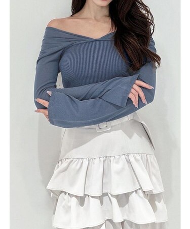 2WAYオフショルニットトップス