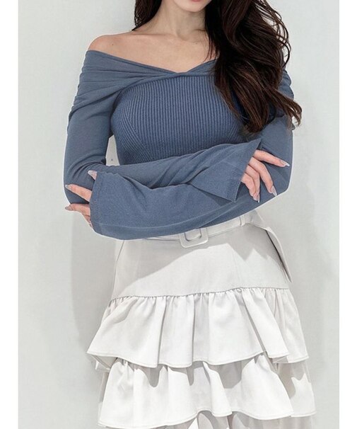 2WAYオフショルニットトップス