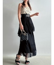 シフォンプリーツキャミワンピース