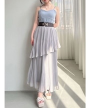 シフォンプリーツキャミワンピース