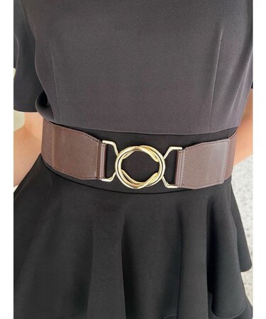 ゴールドバックルゴムベルト