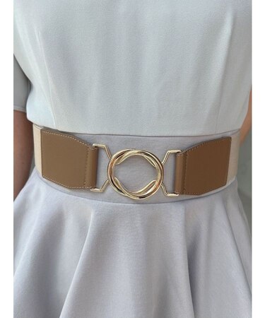 ゴールドバックルゴムベルト