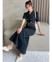 ステッチデザインマーメイドワンピース