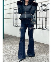 【追加生産分】カットアウトリボンデニムパンツ