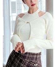 レイヤードニットトップス