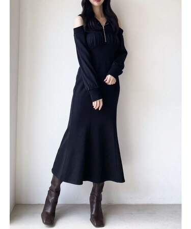 レイヤードフーディワンピース