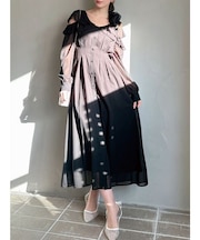 コルセットシャツフレアワンピース