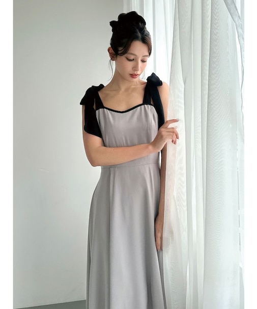 【ZOZO限定】ショルダーリボンフレアワンピース
