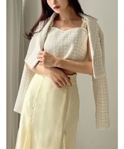 ショルダーリボンツイードビスチェ【セットアップ着用可能】