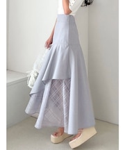 シアーチェックアシンメトリースカート