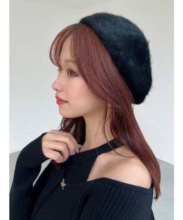 フェイクファーベレー帽