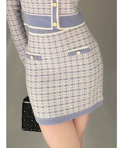 ツイードニットバイカラースカート【セットアップ着用可能】