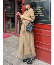 チュールドッキングロングコート