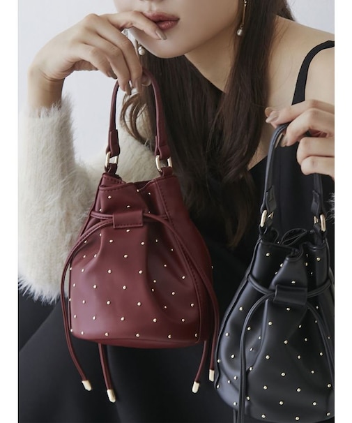 スタッズコンパクトバッグ