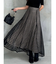 ハウンドトゥースシアーフレアスカート