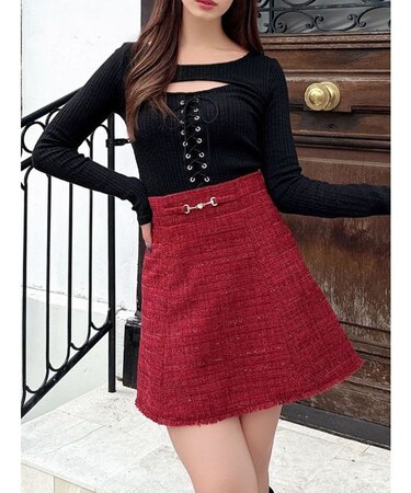 フロントレースアップカットトップス