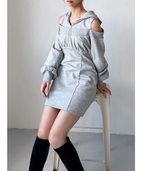 レイヤードパターンシャツニットミニワンピース rienda rienda｜レイヤードパターンシャツニットミニワンピース | Rakuten