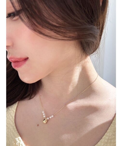 ポイントメタルストーンネックレス