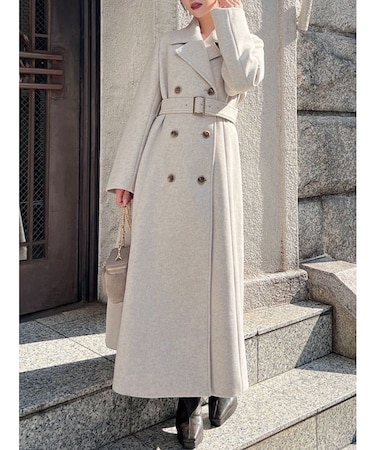 フレアデザインロングコート