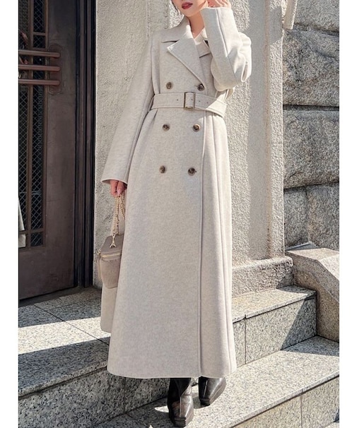 フレアデザインロングコート