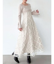 ドッキングニットフレアワンピース