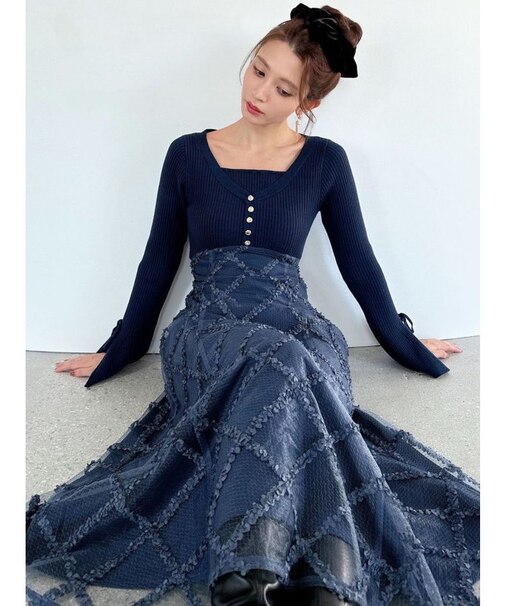 ドッキングニットフレアワンピース