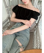 シアードッキングオフショルトップス