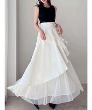 【WEB限定】チュールドッキングフレアスカート