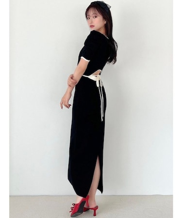 バイカラータイトワンピース