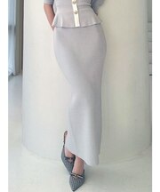 リブニットペンシルスカート【セットアップ着用可能】