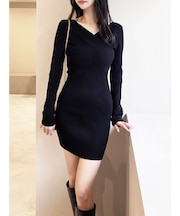 フロントクロスニットワンピース