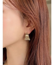 メタルビーズフープピアス