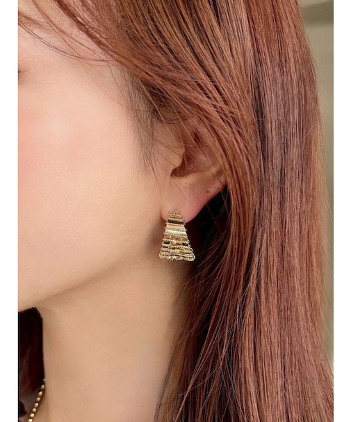 メタルビーズフープピアス