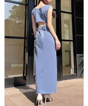 【WEB限定】バックオープンスリットワンピース