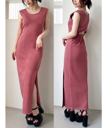 【WEB限定】バックオープンスリットワンピース