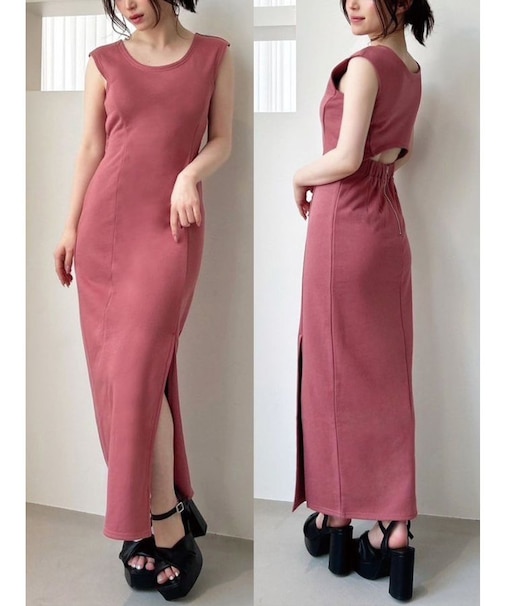 【WEB限定】バックオープンスリットワンピース