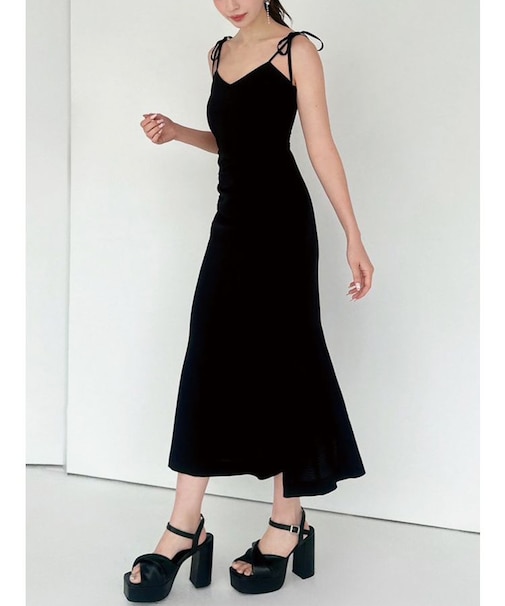 ショルダーリボンマーメイドキャミワンピース