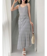 ショルダーリボンマーメイドキャミワンピース