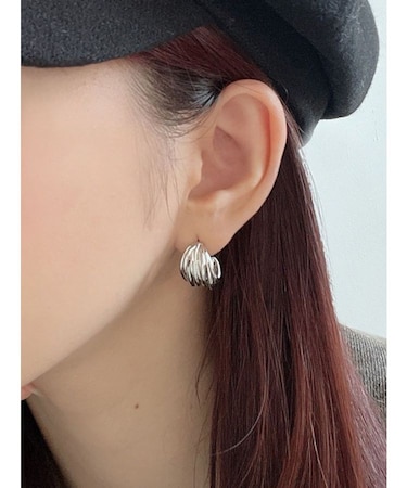 メタルフープデザインピアス