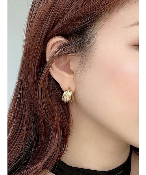 メタルフープデザインピアス