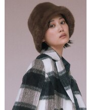 フェイクファーバケットハット